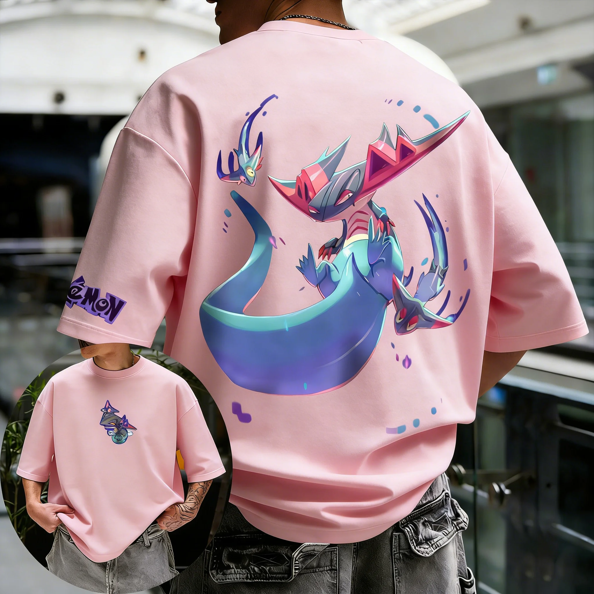 Pokémon Co Branded Men's and Women's Summer T-shirt 2026 New Dragapult Printed Versatile Trend Loose Casual Y2K Parent-child Top