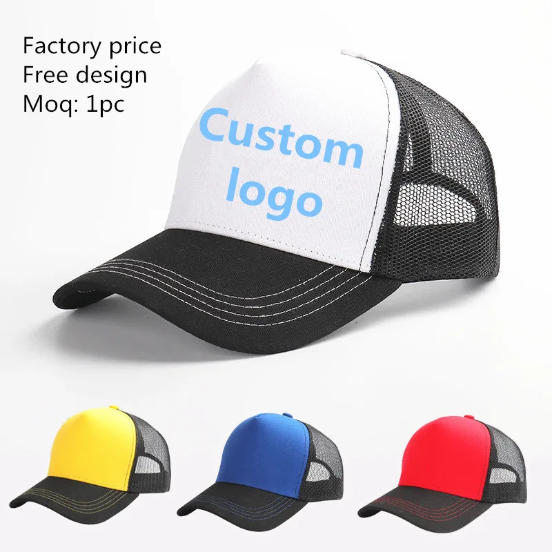 

Adult casual sports hip hop hats Custom logo embroidery baseball cap Men Lady Casual breathable mesh Fitted Trucker cap gorros