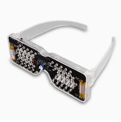 LED Light Luminous Glasses Production Kit Voice Control DIY Electronic Kit Diode Flashing Light Fun Welding Soldering Practice
