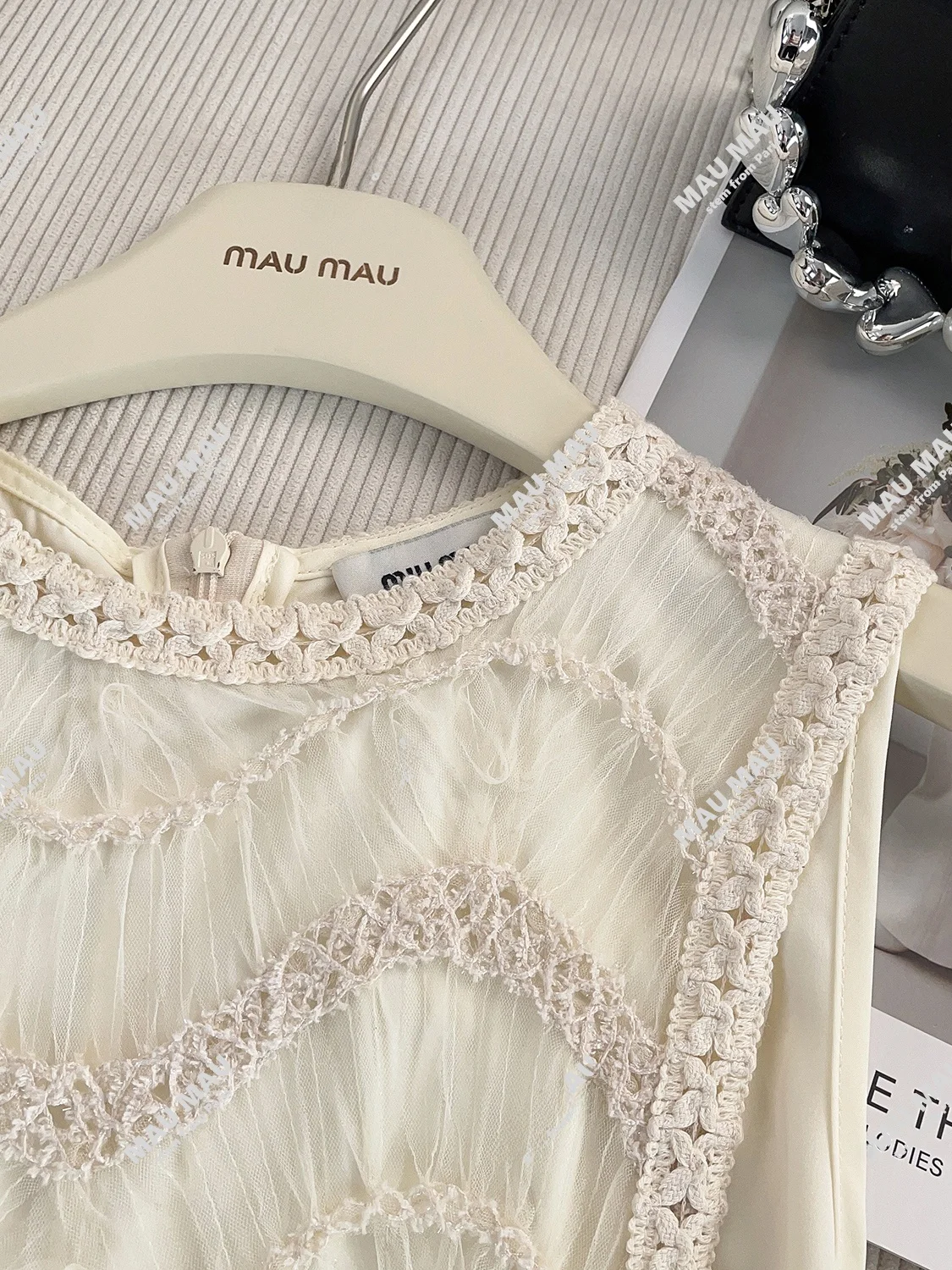 Vestido tipo ceco de cintura alta para mujer, moda Primavera Verano otoño, falda acampanada, Material de gasa de fibra de ...