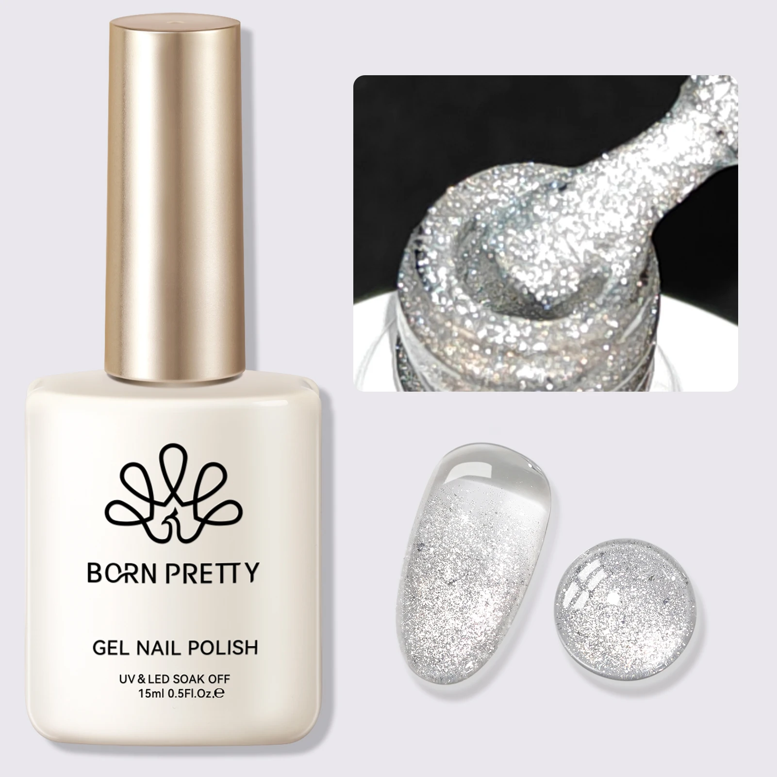 

BORN PRETTY 15 мл Светоотражающий гель-лак для ногтей Fig Fruit Shine Glitter Soak Off UV Gel Полупостоянный салон Домашний маникюр для дизайна ногтей
