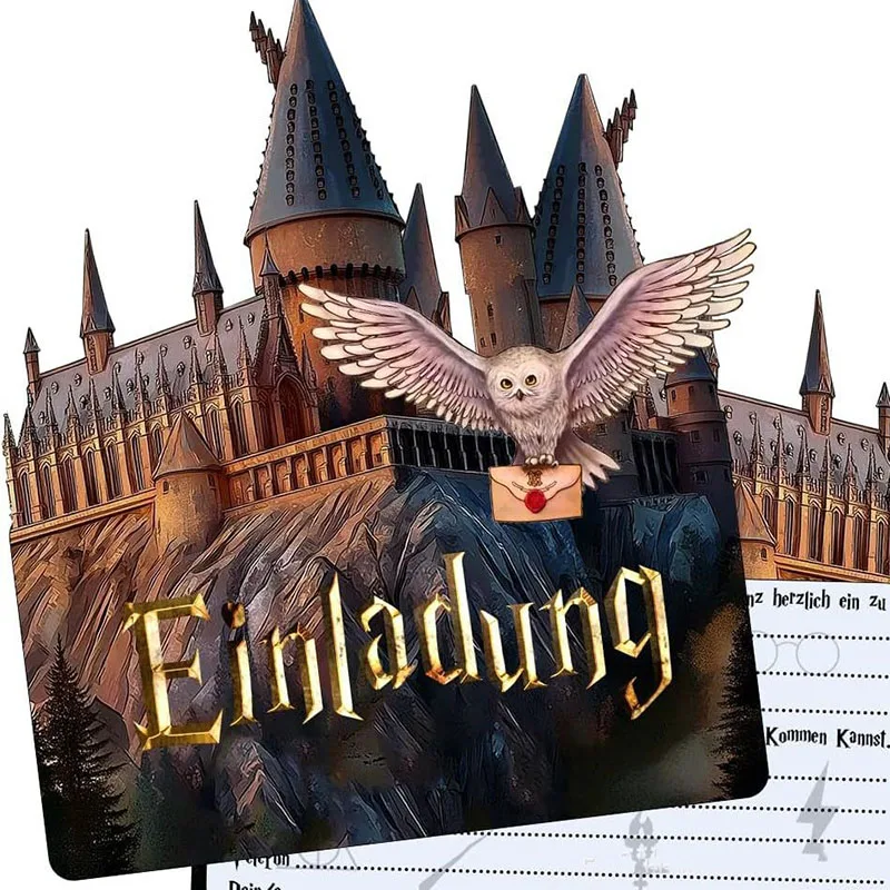 

Magic Castle Theme Party Invitation Card Children's Birthday Wizard Party Invitation Card Cartoon Anime Theme Invitation
