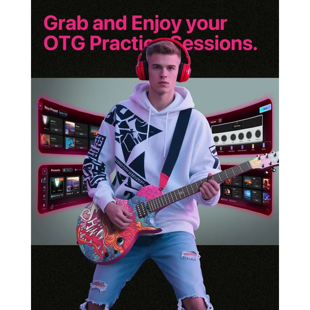 جيتار كهربائي من Enya Sonic Shinichi Kobayashi Signature Loong Nova Go Sonic Smart Electric Carbon Fiber Guitarra مع 10 وات