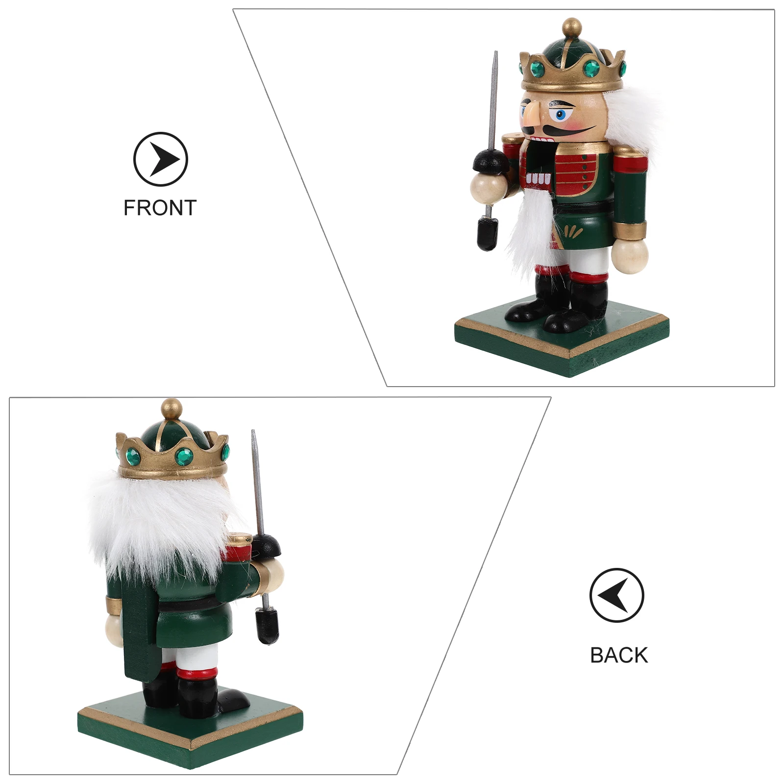 

1pc Christmas Nutcracker Wooden Figure Small Indoor Ornament Festive Holiday Decor Xmas Party Desktop Decoration