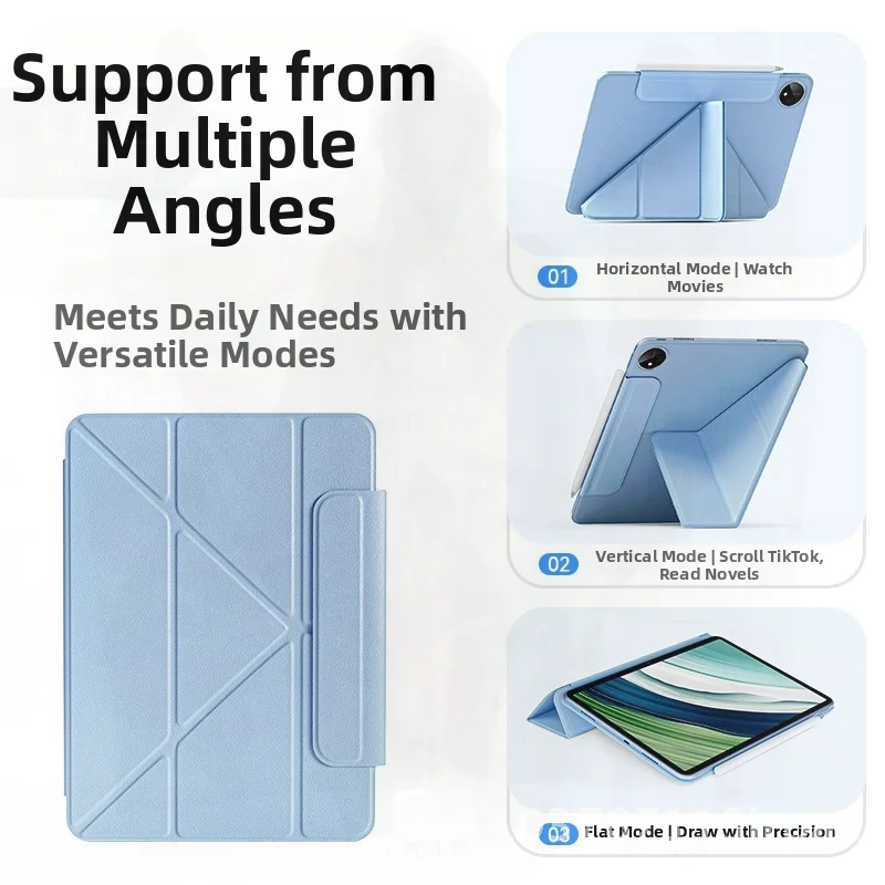 

Huawei MatePad pro 12,2-дюймовый защитный чехол Air 11, плоская панель, магнитный двусторонний зажим, многофункциональная подставка из искусственной кожи