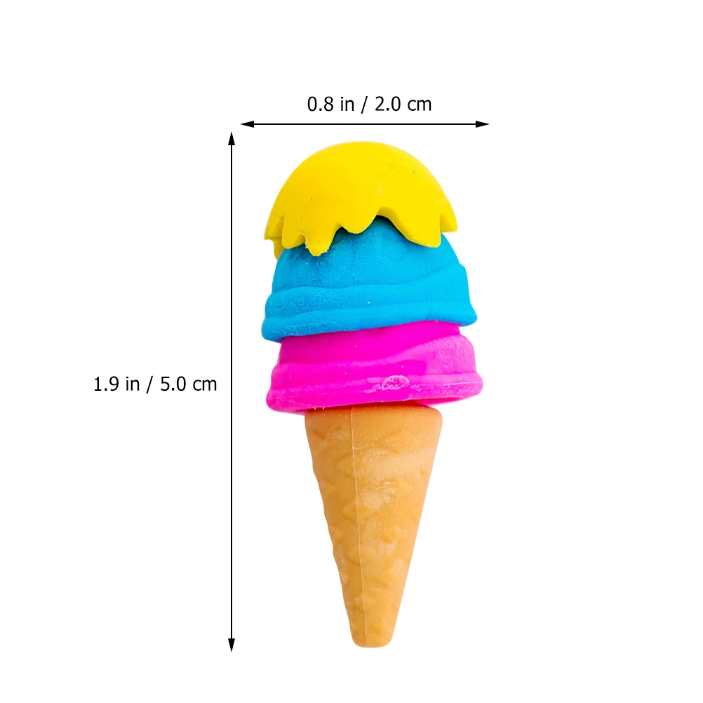 

20pcs Ice Cream Adorable School Supply Cartoon Food Erasers Portable Mini Pencil Erasers For Kids Students Office Workers