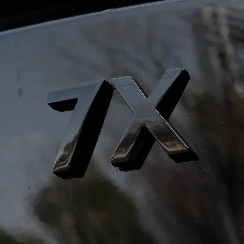 ZEEKR 7X 3D Gloss Black Metal Letter Emblem Badge 1Pcs Sticker Fit Car Rear Trunk Tailgate Exterior Mod Decor Parts