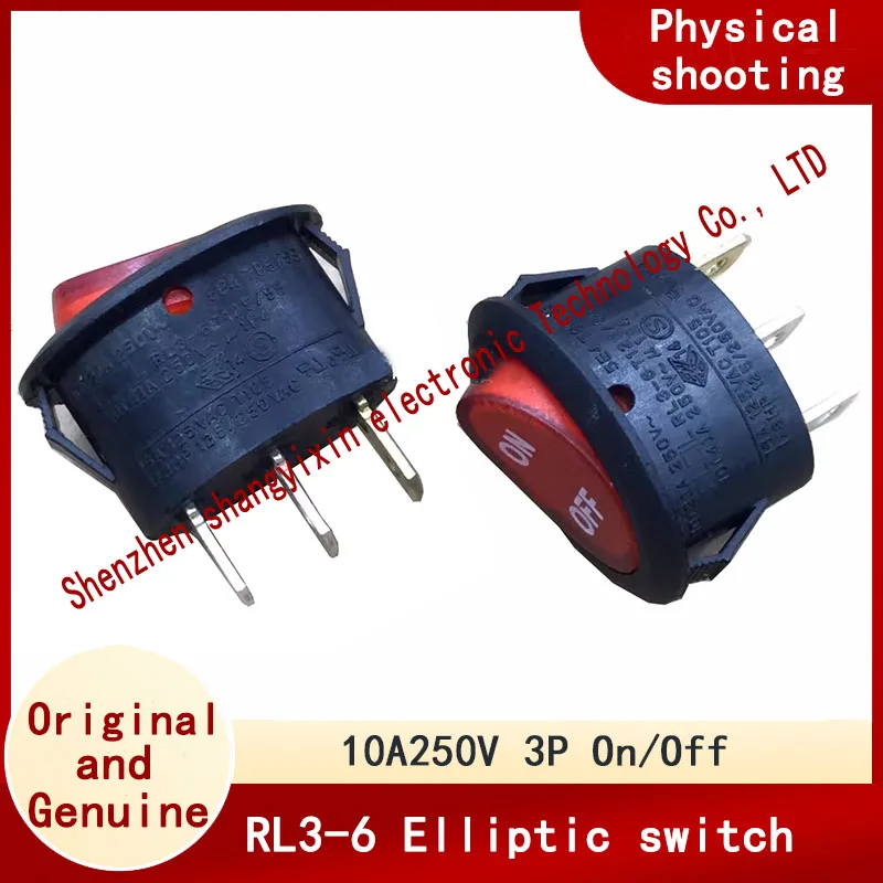 Original certified oval boat switch RL3-6 High current 10A250V T125/55 Electric kettle Electric kettle warping switch 3 pin 2 sp