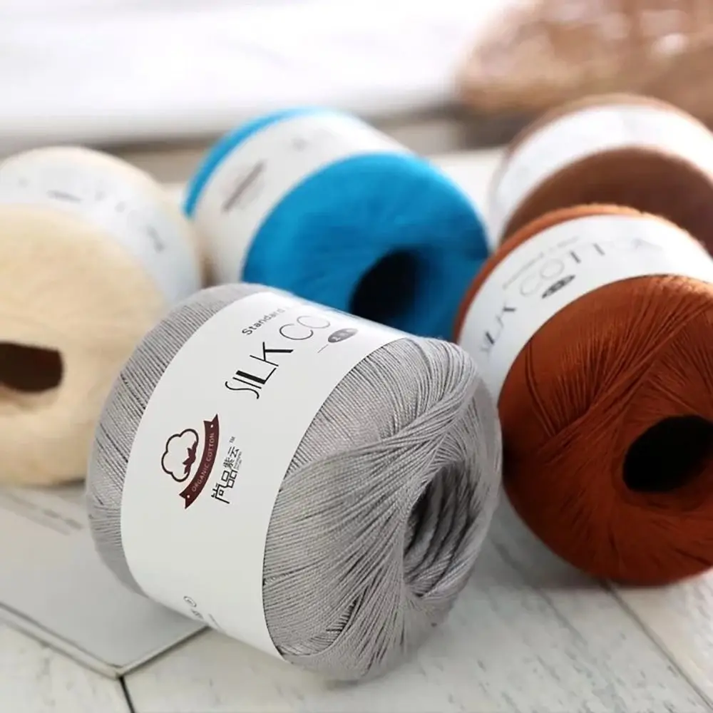 Crochet Knitting Soft Silk Lace Cotton DIY Crochet Yarn Knitting Thread Cross Stitch