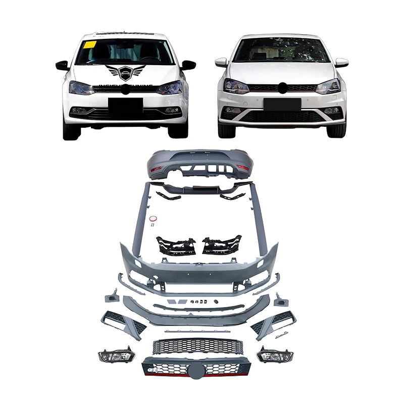 

3 Door Auto Accessories Car Bumpers Head Light Bodykit for Vw Polo 2015 Upgrade to Mk5 Polo GTI Body Kit