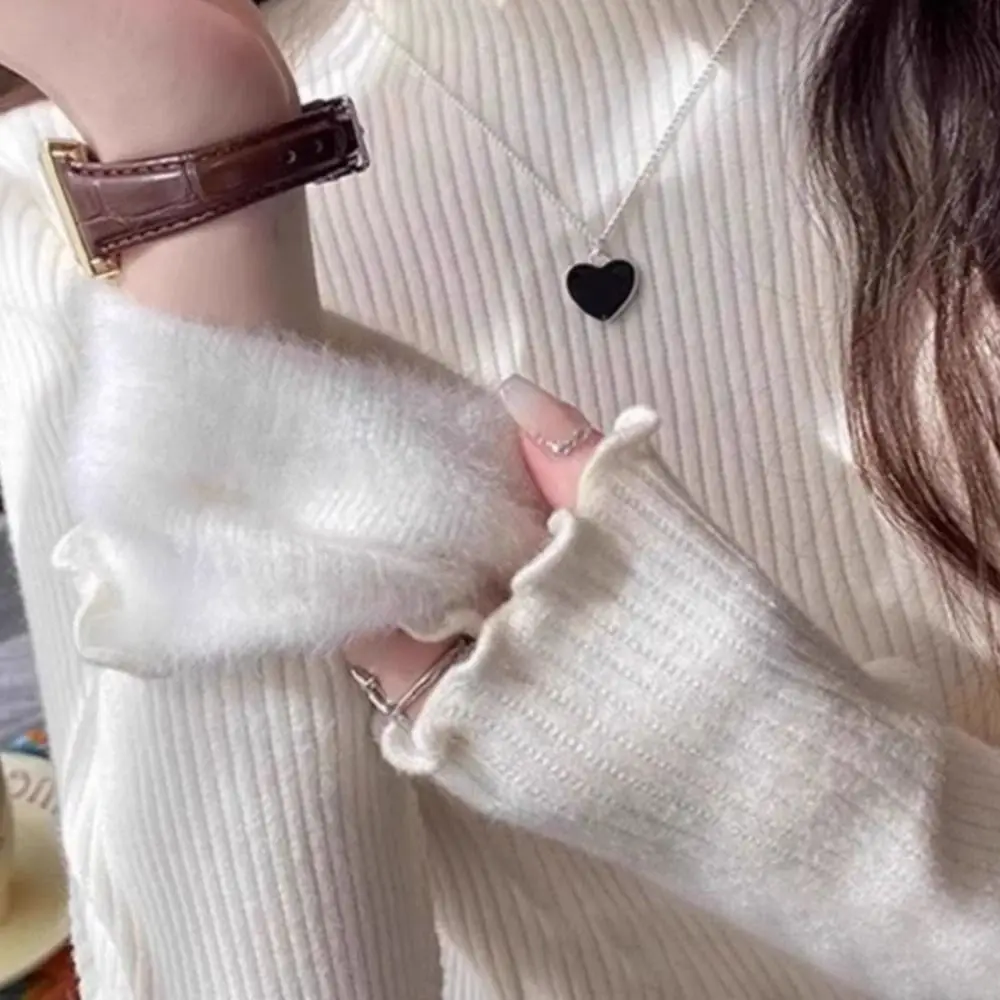 

High Collar Women Thermal Underwear Thicken Bottoming Shirt Long Sleeves Warm Top Pullover Sleepwear Autumn Winter Top Women