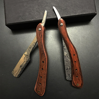 1Pcs Wooden Professional Manual Shaver Straight Edge Stainless Steel Sharp Barber Razor Folding Shaving Beard Cutter