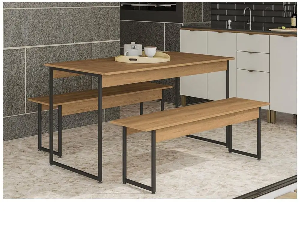 Mesa de Jantar 2 Bancos 4 Lugares Retangular