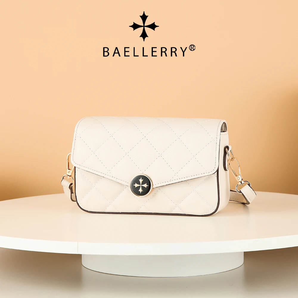 

Baellerry Quilted Small Square Bag for Women - Vintage Diamond Pattern PU Leather Crossbody Purse with Magnetic Clasp, Chic Hand