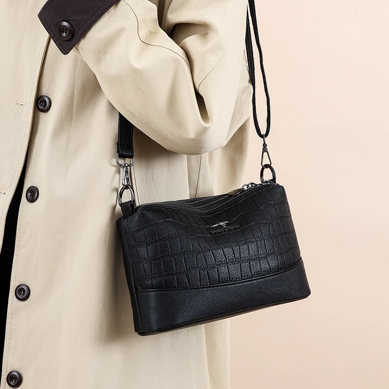 

Vintage PU Leather Crossbody Bags For Women Designer Trendy Shoulder Satchel Handbags Ladies Casual Purse With Top High Quality