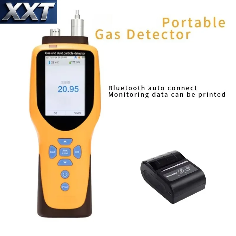 Handheld Pump Suction Monitoring Meter Supports 6 Sensors PM2.5 Temp Humidity 100K Data Logging Function