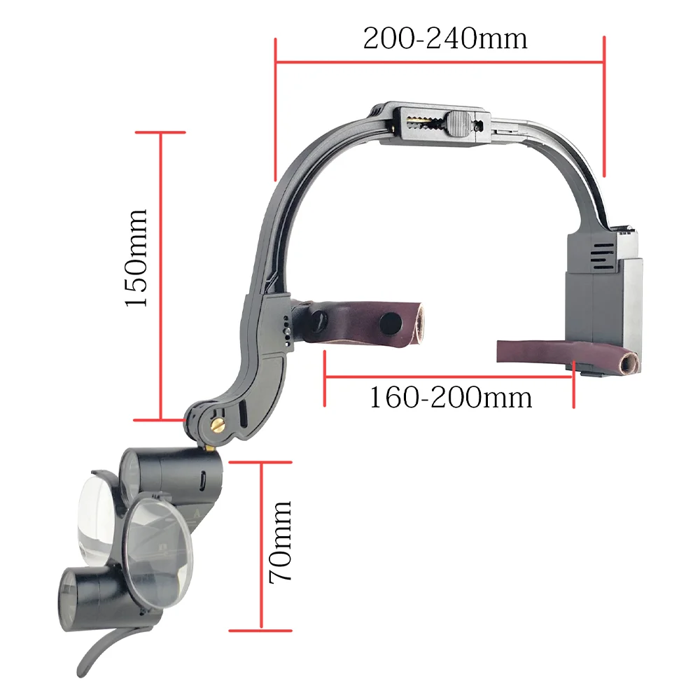 5W lupy stomatologiczne ze światłem Dental reflektor lupy chirurgiczne medyczne lampa czołowa dentysta sprzęt laboratoryjny 2.5X 3.5X lupa