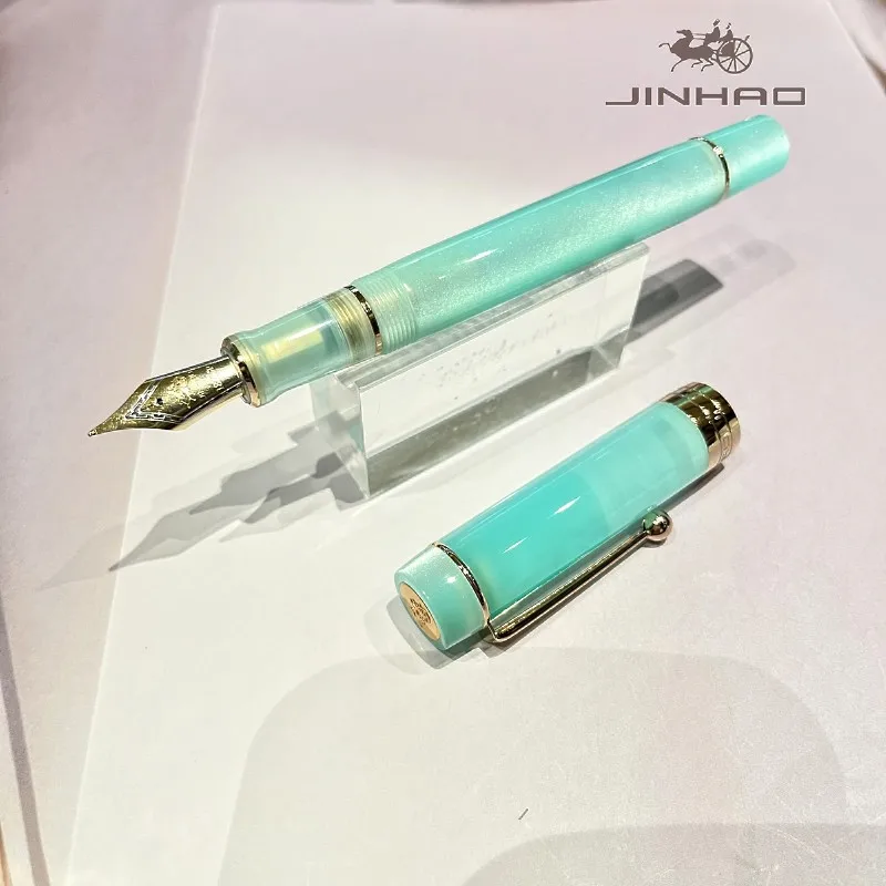 1 Stück JINHAO 100 Mintgrüner Metall-Füllfederhalter, Luxus-Stift-Geschenk, perfekt für Geschäftsleute, Studenten, Executive Smooth Ink Pen – Detail 4