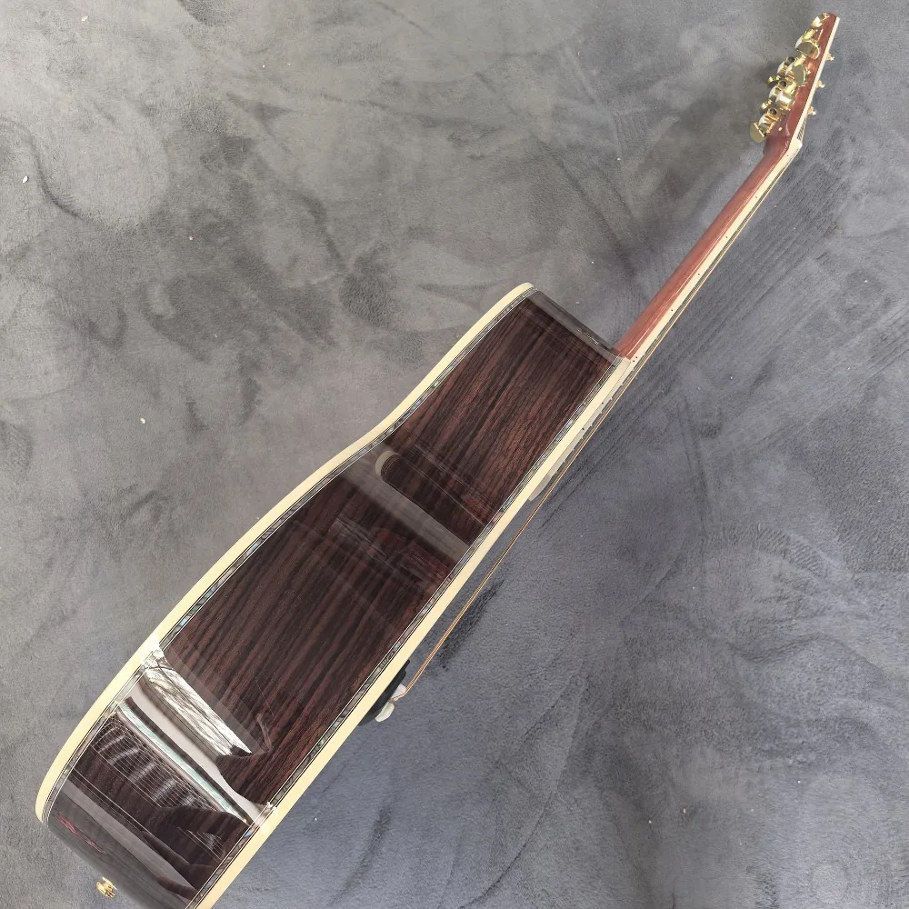 OM Series Red Pine Top Acoustic Guitar Ebony Fingerboard 6-String Golden Tuners view 5