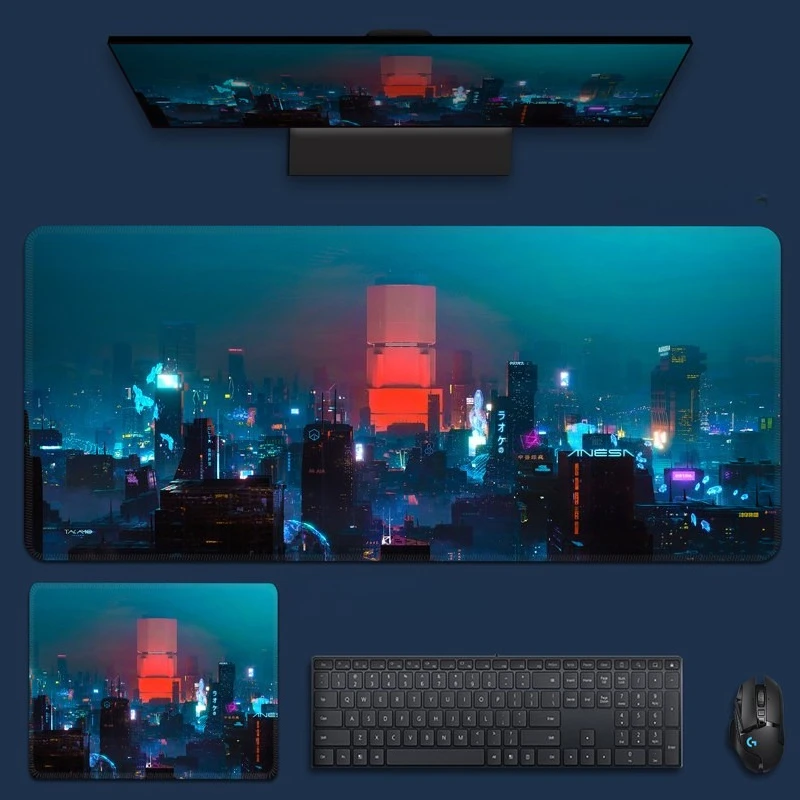 Cyberpunk style mouse pad oversized boys e-sports games boys computer keyboard table mat mouse pad