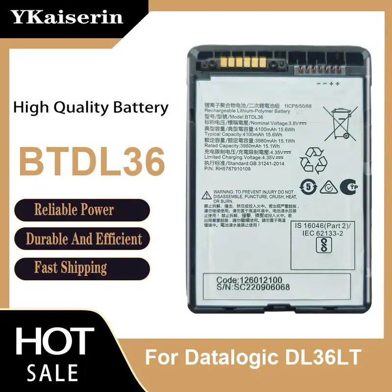 Stable Power Supply Pda Collector Battery For Datalogic DL36LT BTDL36 4100mAh Hardwearing