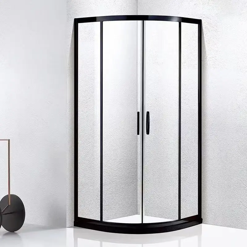 

New high 304 stainless steel, curved shower, integral bathroom, tempered glass door