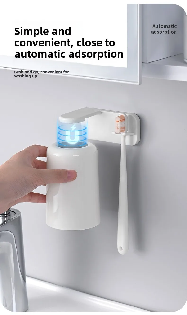 Magnetic Toothbrush Holder Wall Mounted No Drill Bathroom Storage_voghion.com