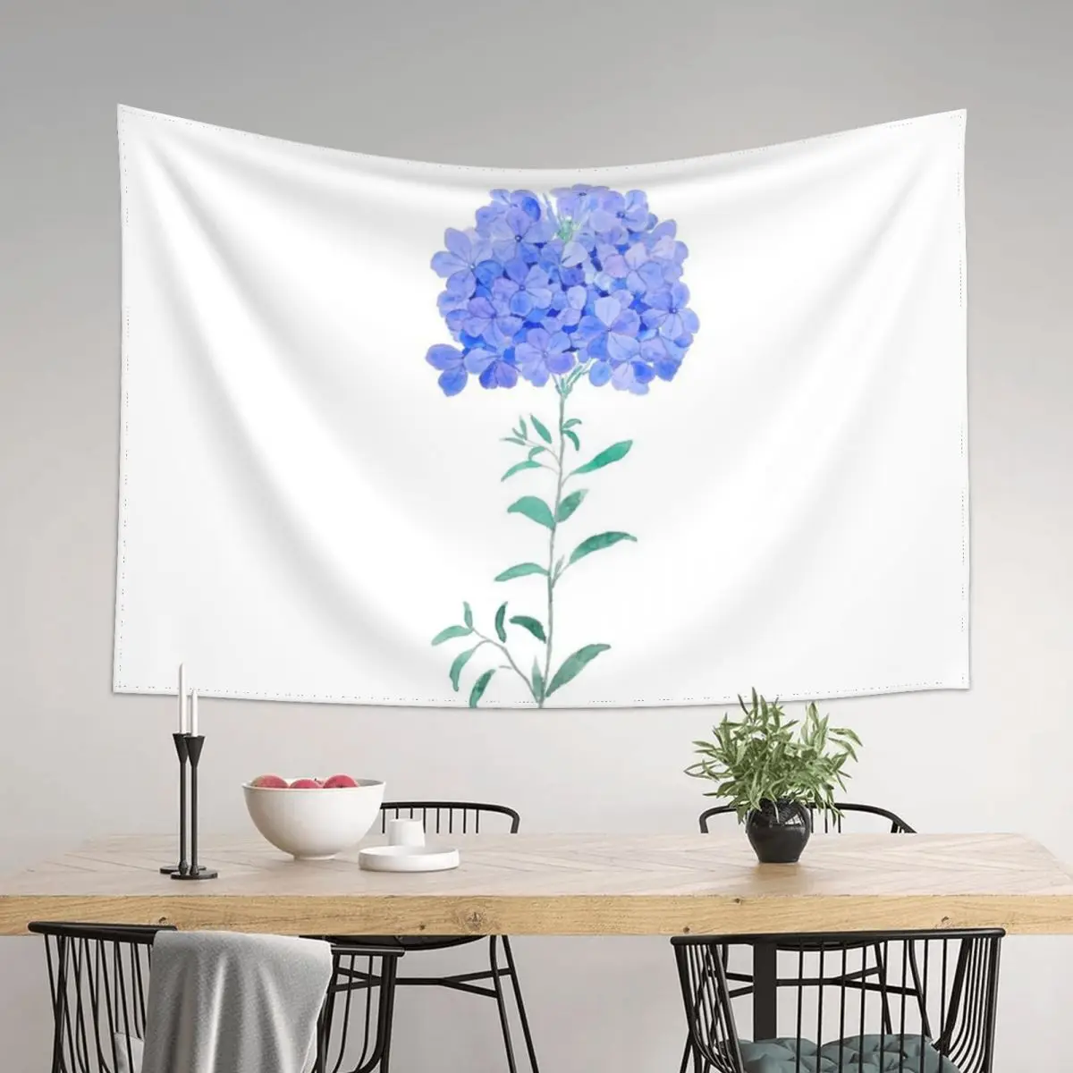 

blue purple Plumbago auriculata flower water color Tapestry Room Decor Korean Style Home And Comfort Decor Tapestry