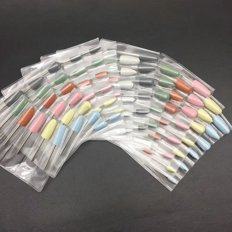 6pcs/set Rubber Silicon Nail Drill Milling Cutter for Manicure Bit Flexible Polisher Machine Electric Nail File Art Tools