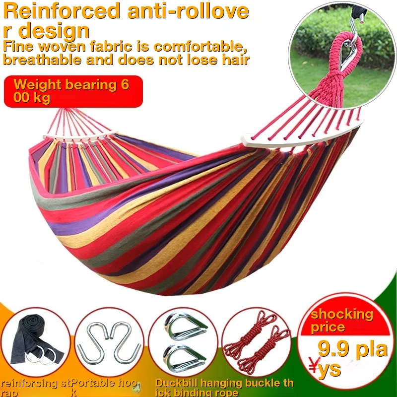 

Backyard Travel Single Camping Hanging With Hammock Garden Outdoor Without Stand Double Carry Lightweight Stand Beach Portable