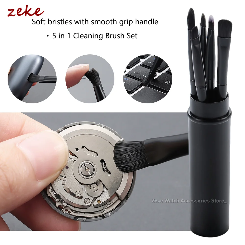5pc Watch Cleaning Brush Set Watch Movement Parts Cleaning Soft Brushes Watch Repair Maintenance Tool Accessories for Watchmaker