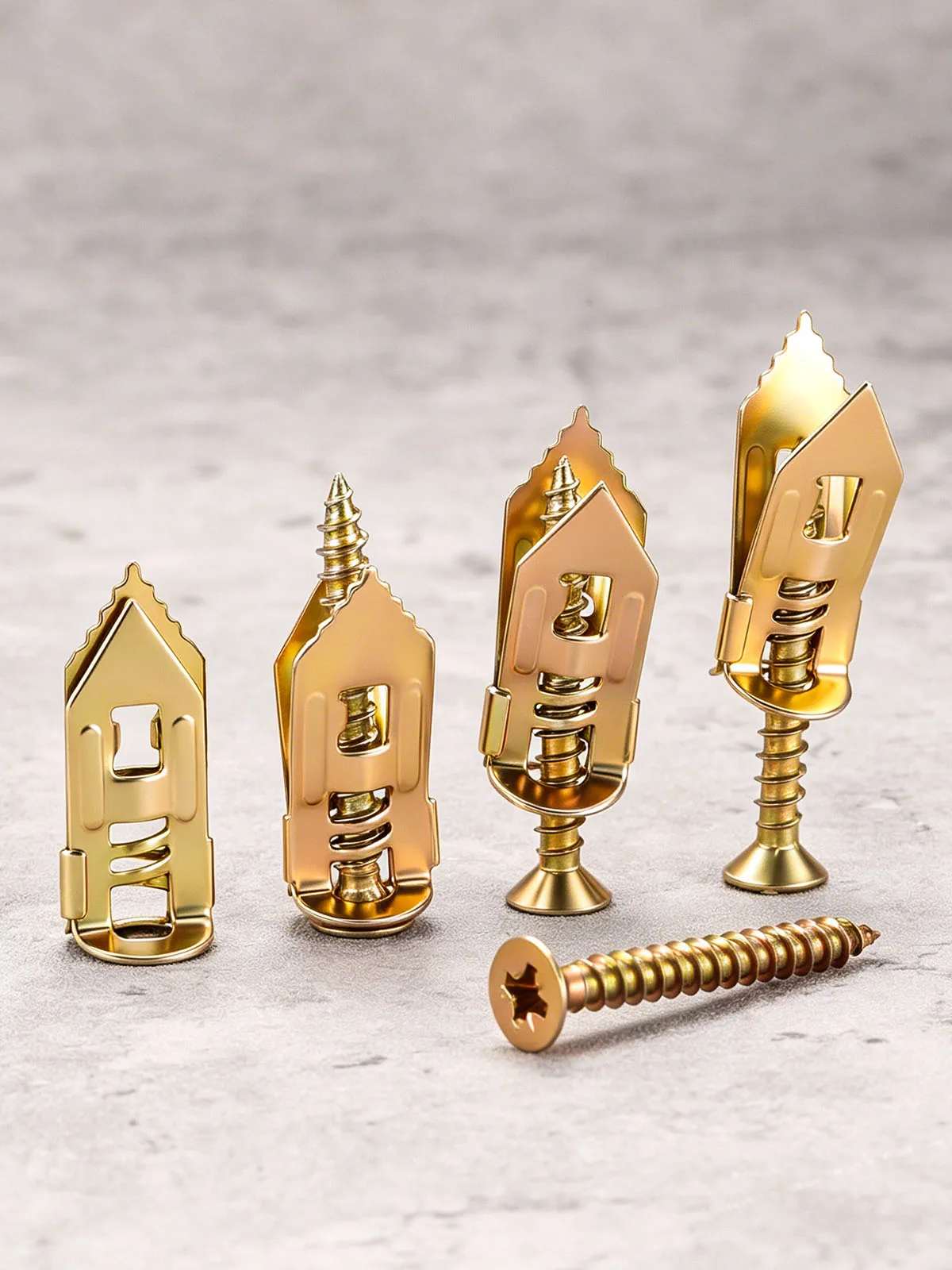 50Pcs Self Drilling Anchors and Screws Drywall Anchor Self Tapping Screws Zinc Plated Steel Gypsum Board Hollow Wall Plug