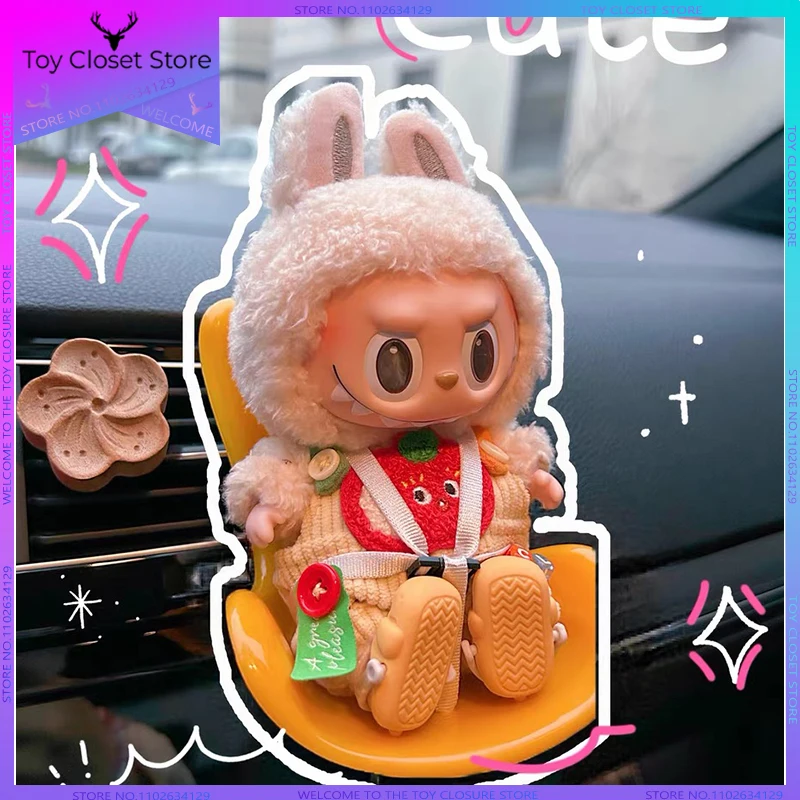 Labubu Doll Car Seat Decoration, Car Outlet, Aromaterapia, Ornamentos De Desenhos Animados, Modelo Kawaii, Presentes Surpresa Menina