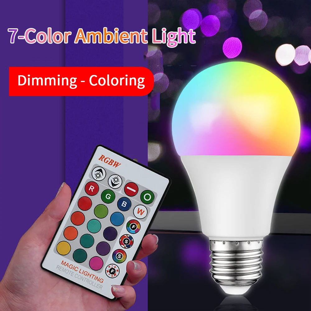 Ampoule LED Intelligente RGB 5W/7W/9W Réglable pour Documents, Lampe à Intensité Variable pour 16 Documents, Télécommande, Document-Proxy