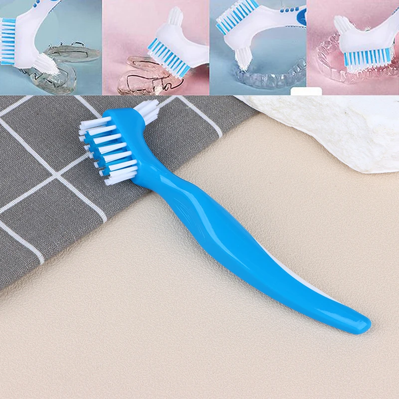 Denture Dedicated Brush Toothbrush Dual Heads False Teeth Brushes Gum Cleaner For Invisible Braces Orthodontic Retainer