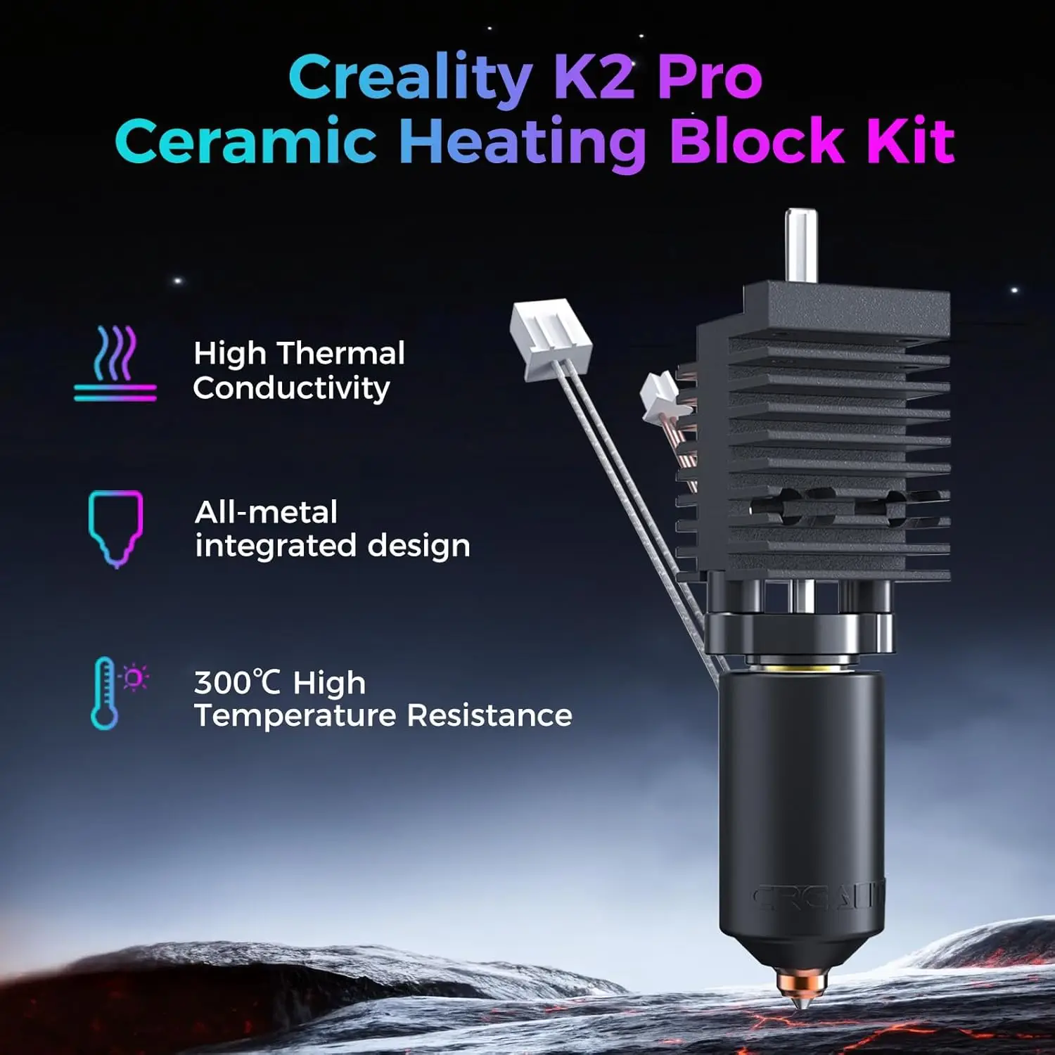 Creality Official K2 Pro Ceramic Heating Block Hotend Kit All-Metal 300°C High Temperature Quick Swap Nozzle for 3D Printer part