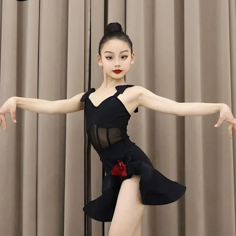 ملابس الرقص للأطفال، زي المسرح للفتيات، زي مسابقة الرقص اللاتيني، زي فتاة الرقص الأمريكي اللاتيني