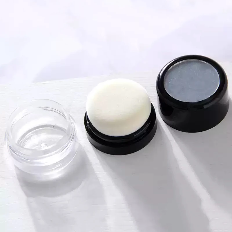 

[G]Travel Powder Case With Mushroom Sponge Puff Cosmetic Case Blusher Powder Jar Container Portable Loose Powder Box With Mirror