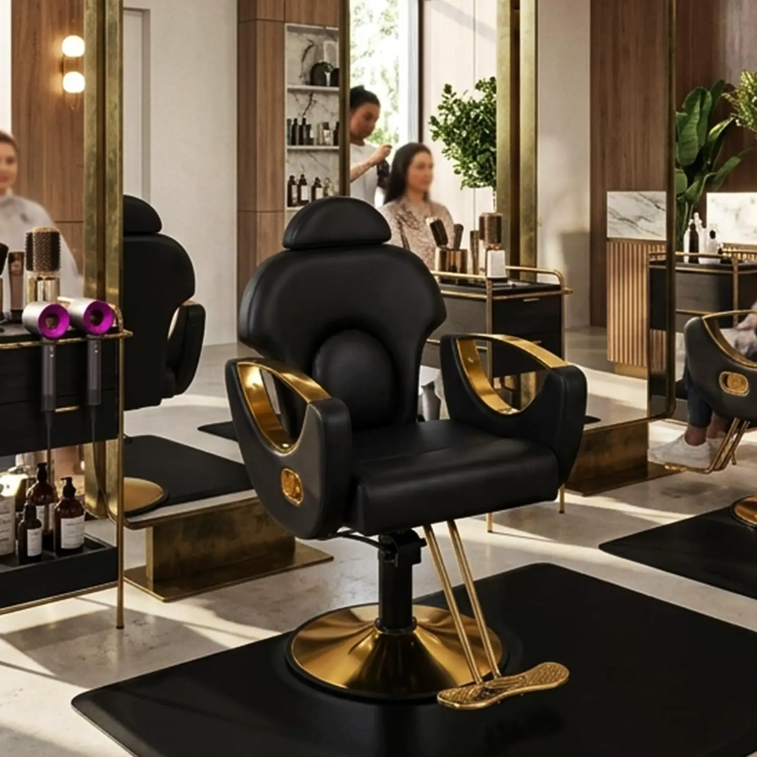 Salon Barber Chair, Reclining Salon Chairs for Hair Stylist, Hair Stylist Chair Heavy Duty Hydraulic Pump, 360, Customized