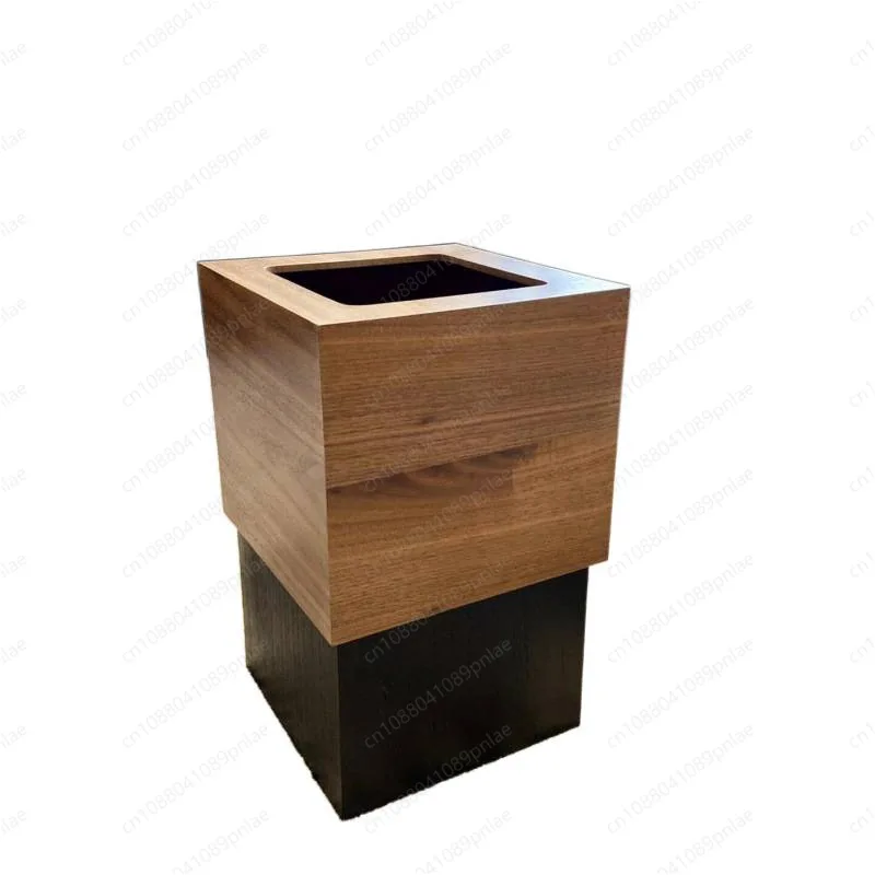 

Роскошный деревянный мусорный бак с крышкой, креативный дизайн для гостиной, спальни, отеля, дома