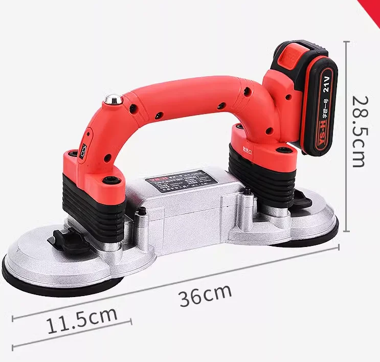 Electric High Power Tile Tiling Machine Rechargeable Suction Force 400KG Double Suction Cup Vibrator 60-180CM Tile Laying Tool