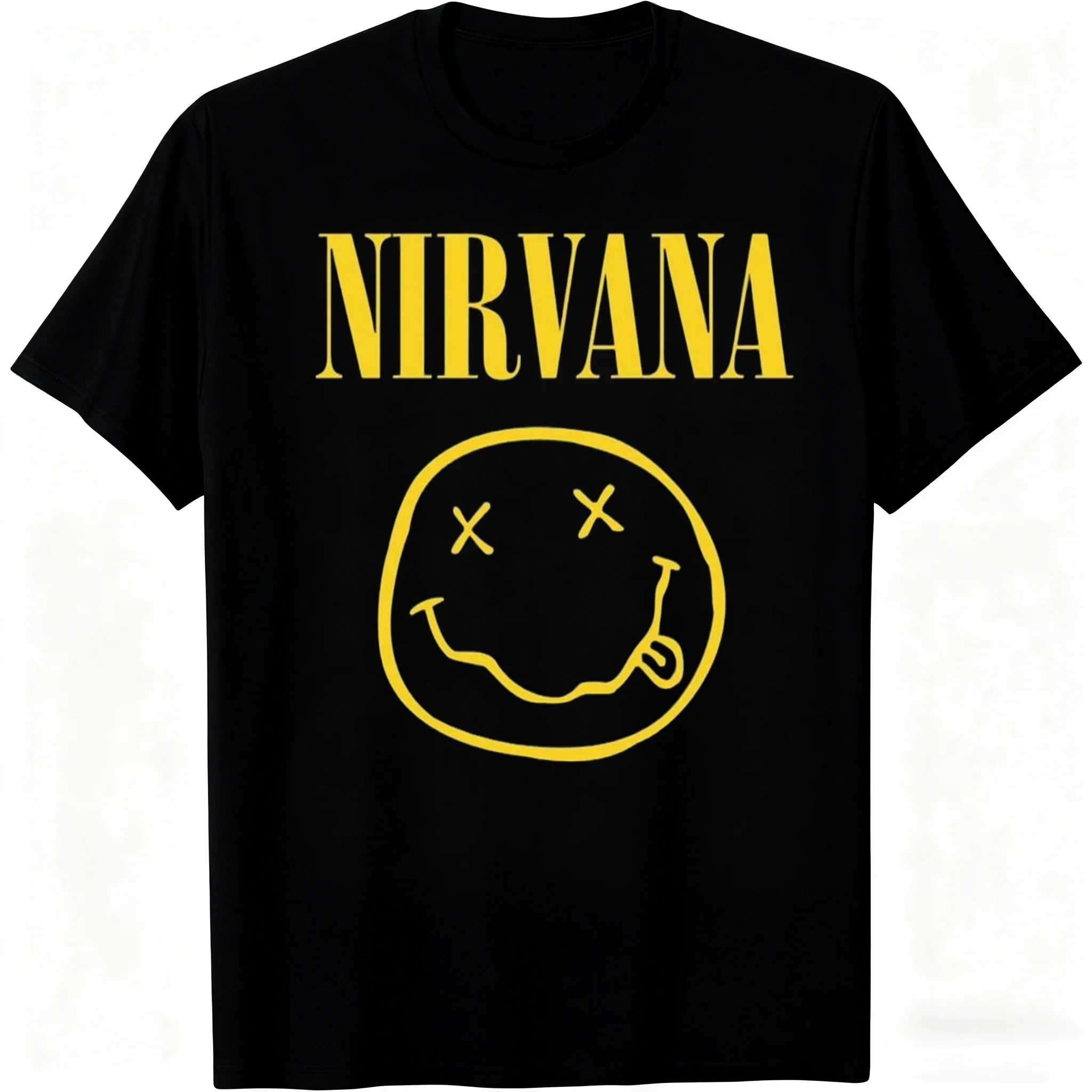New Nirvana rock band men's T-shirt hip-hop style Men's and Women's  Y2K Tee Casual Loose Outdoor Street