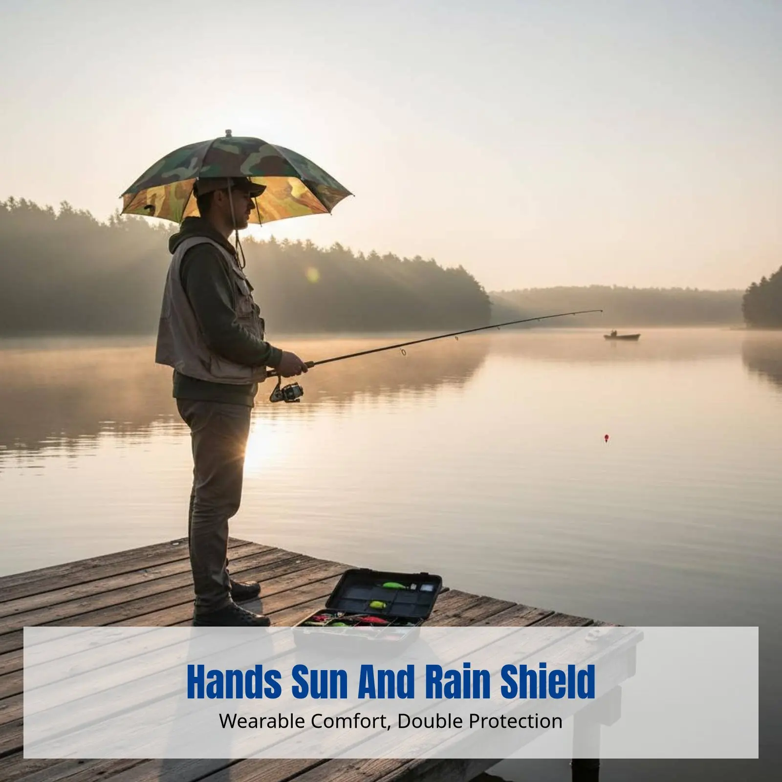 

Double-Layer Headwear Umbrella Hat, Windproof Outdoor Fishing, Rain Protection, Assorted Colors, Random Delivery
