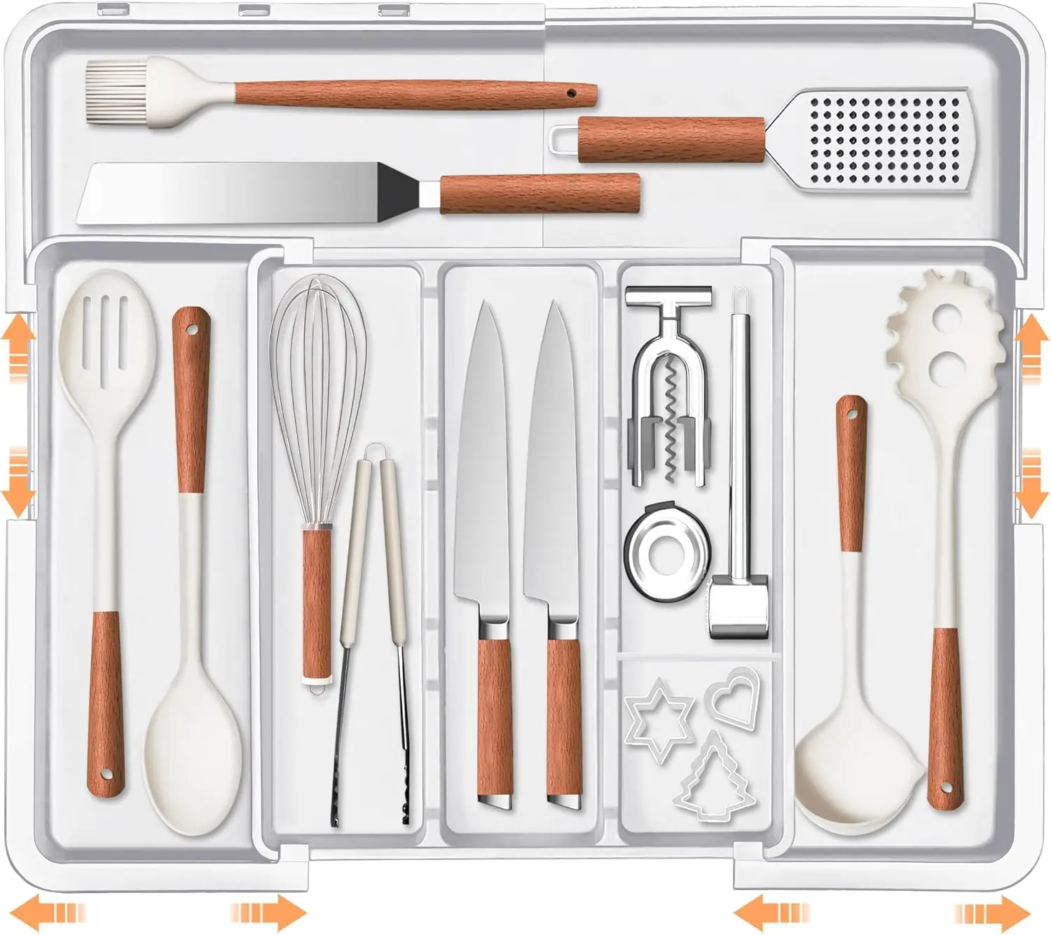

Large Utensil Drawer Organizer Expandable Silverware Organizer for Kitchen Drawer Adjustable Cooking