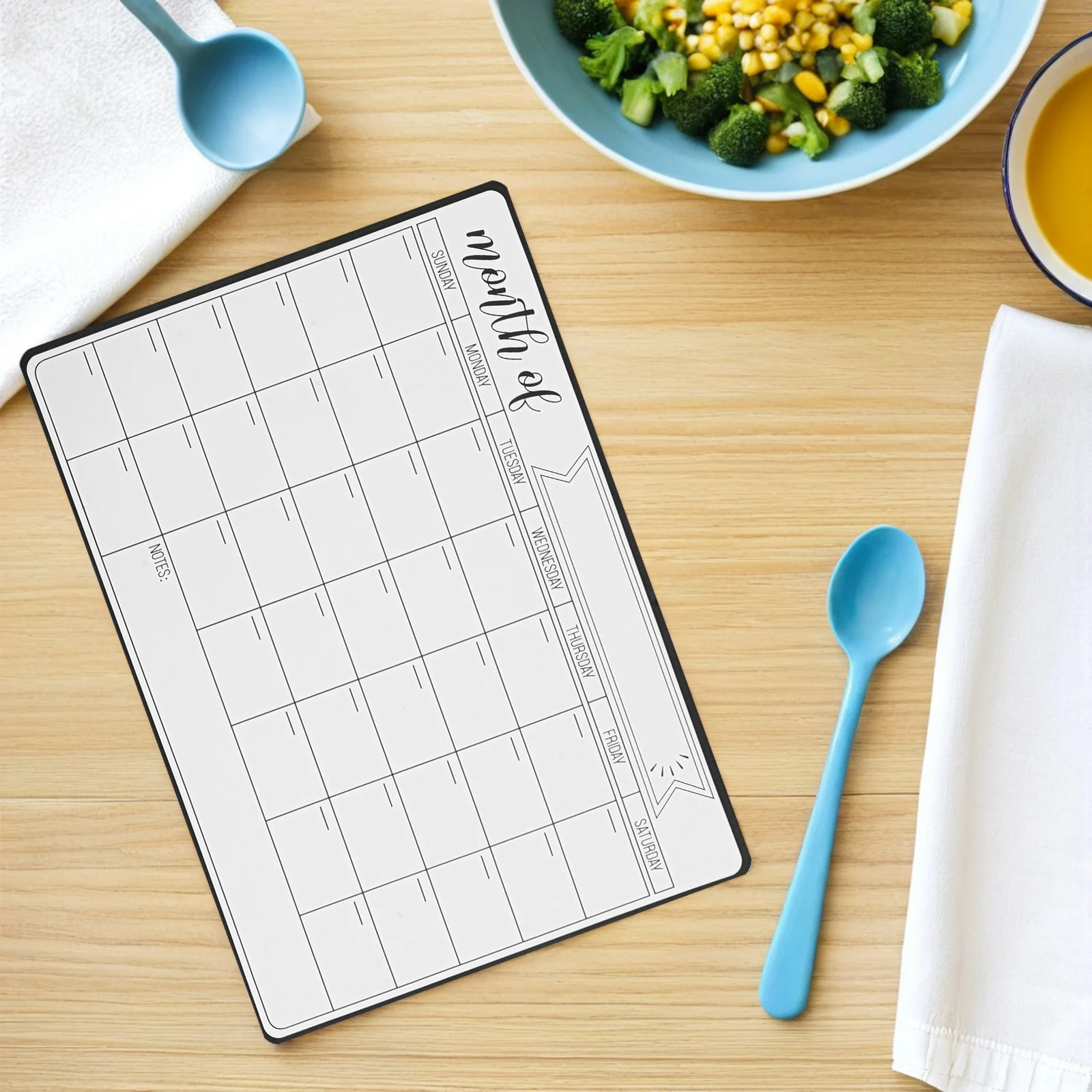 4 قطعة تقويم السبورة المغناطيسية، مخطط الثلاجة للمسح الجاف للمنزل والمكتب والمدرسة، إشعار قائمة التسوق القابل لإعادة الاستخدام #1