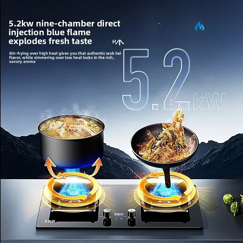 

Газовая плита Chigo с двумя конфорками, встраиваемая, с мощным пламенем, для сжиженного и природного газа QBW