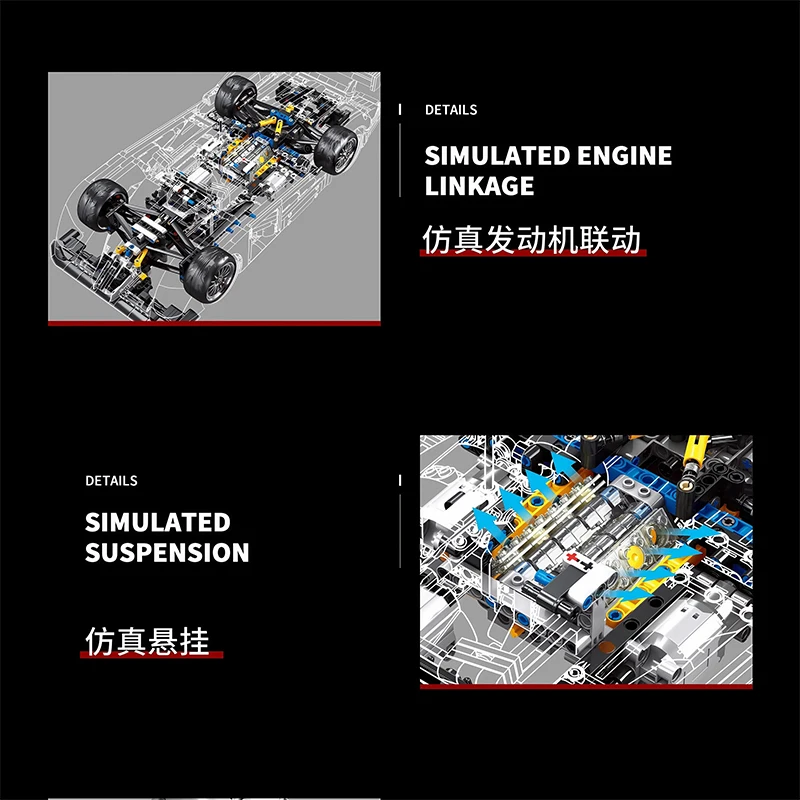 

New S1 Racing-inspired Formula Car Model Building Block MOC YC-23044 Speed Racing Vehicle Brick DIY Toy Puzzle Chrismas Gift Kid