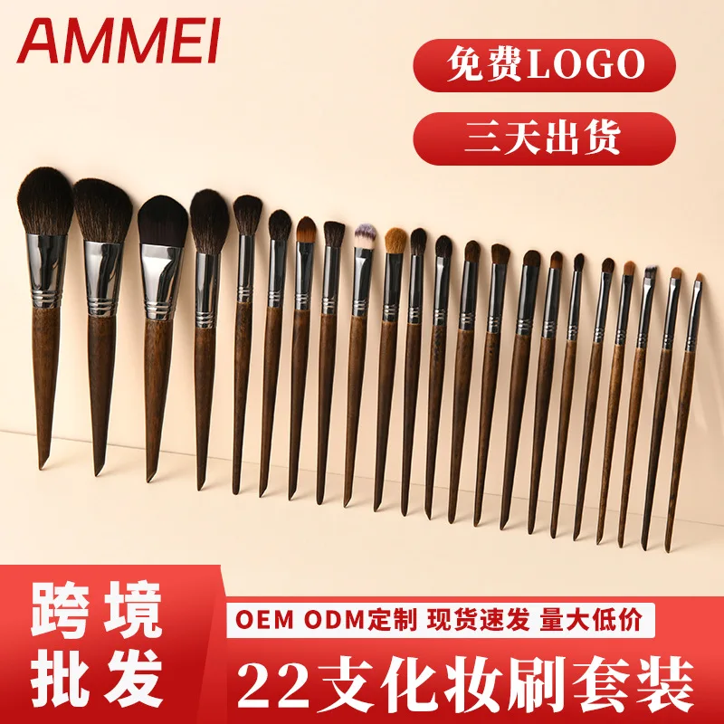 Animal Hair 25 Makeup Brushes 22 Wool Set Cangzhou Eyeshadow Nose Shadow Brush Foundation Makeup Artist Make Up Brush Set