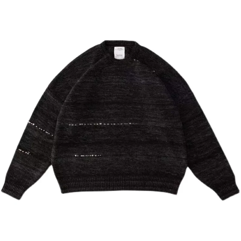 VISVIM WMV AMPLUS KNIT L/S سترة محبوكة من مزيج الصوف المتدرج 22SS