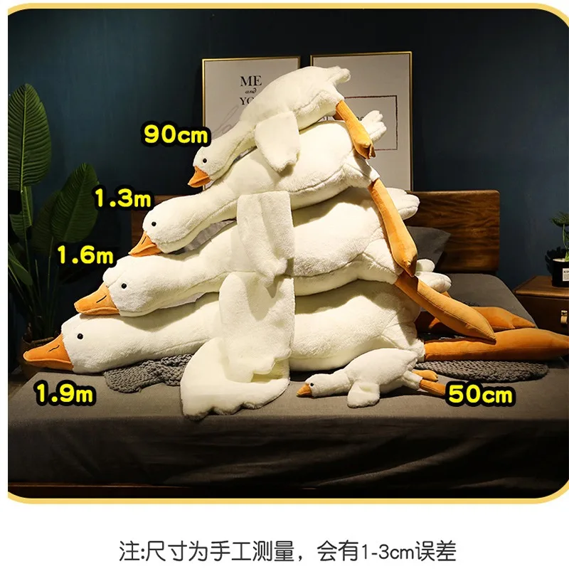 50-160cm Extra Large Cute Big White Goose Plush Toy Cute Big Duck Animal Plush Stuffed Doll Super Soft Sleeping Pillow